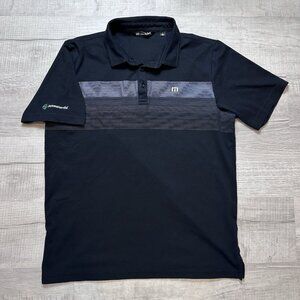 Travis Mathew TM1MY402 Coastal Chest Stripe Embroidered Golf Polo Shirt Sz Large